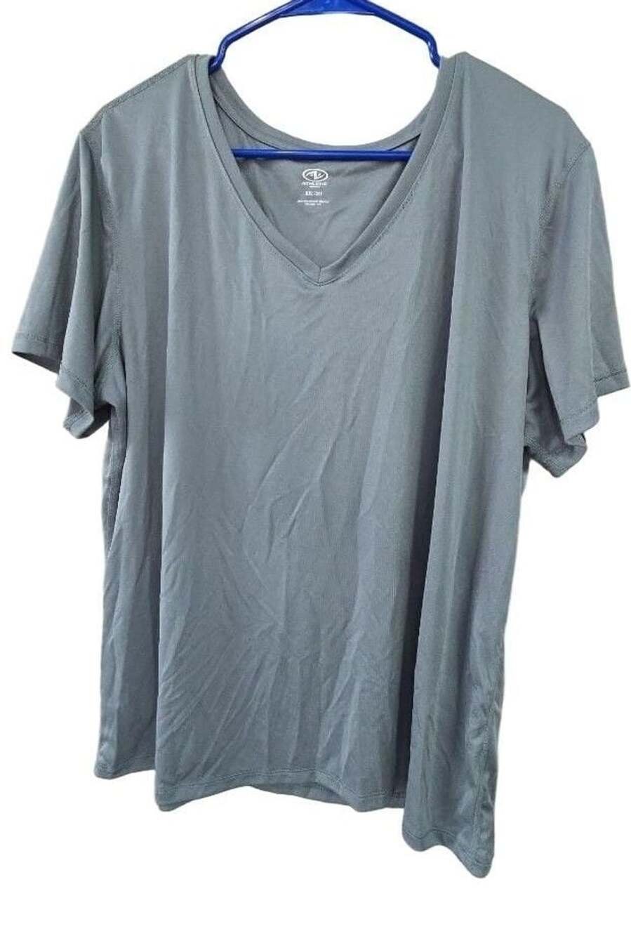 Athletic Works V-Neck T-Shirt Size XXL (20) Gray Athletic Top
